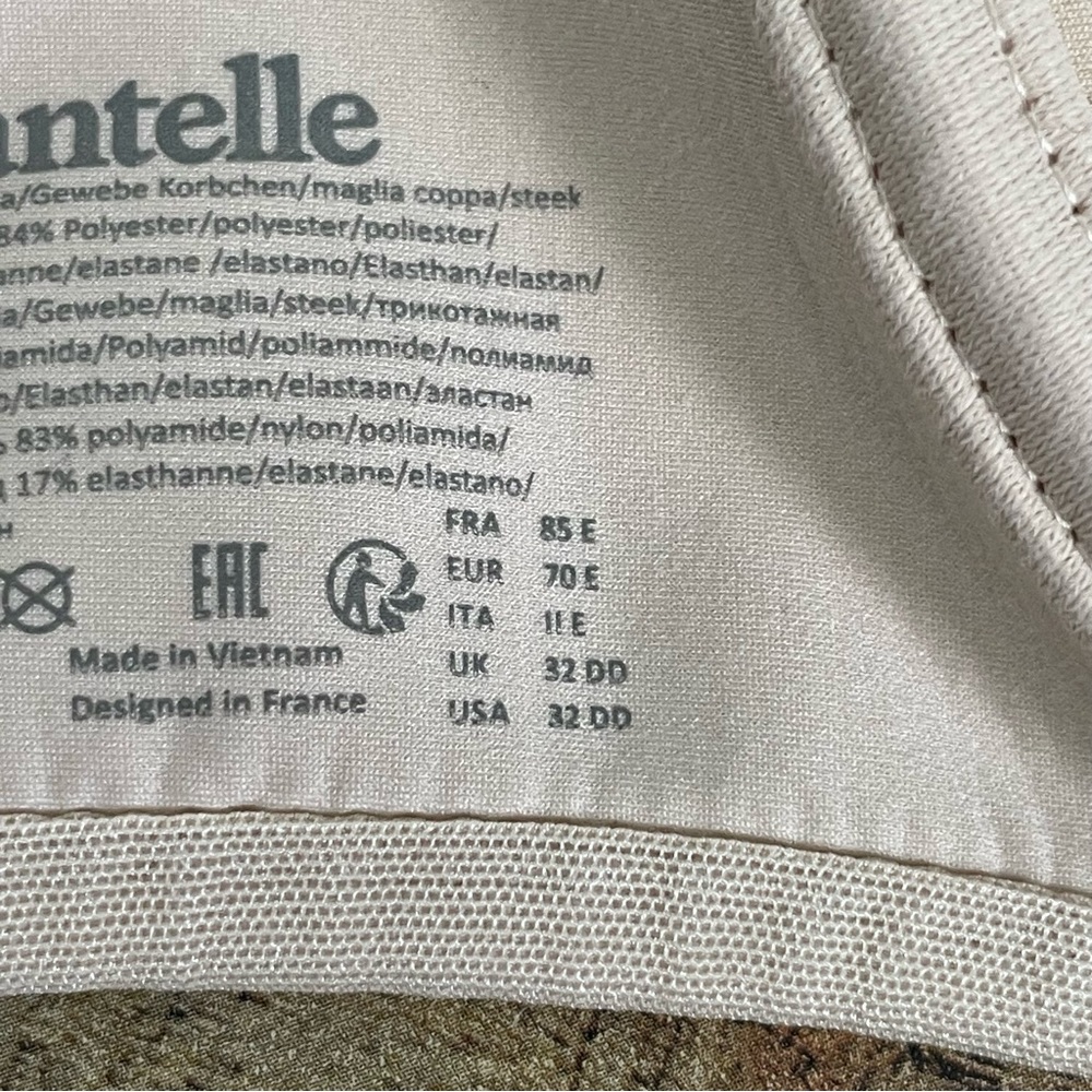 Chantelle Prime Plunge Double Knit Spacer Bra 12B6 NUDE BLUSH Size 32DD - Picture 8 of 8